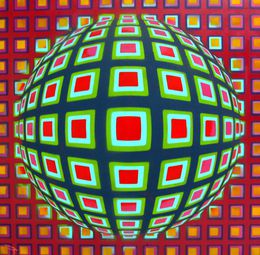Painting, Planète carré II, Yann Guinchan