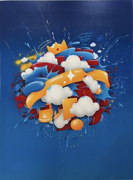 Painting, Blue energy node, Piotre