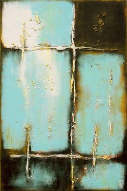 Painting, Turquoise Lots, Ronald Hunter