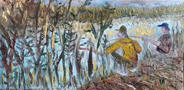 Painting, Morning Fishing in the Bsor Valley, Dondi Schwartz