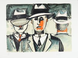 Print, Les passants II, d'après A vendre, Jean Hélion