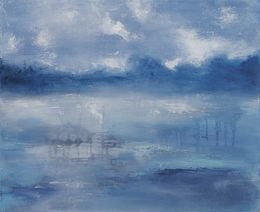 Painting, Brume Bleue 4, Sandrine Belmont