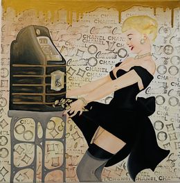 Painting, Pin up girl and jack pot 03, Crys