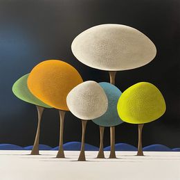 Painting, Les arbres 08.10.24, Laurent Bouro