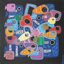 Painting, Banc de poissons #18, David Jehan (B.boss)