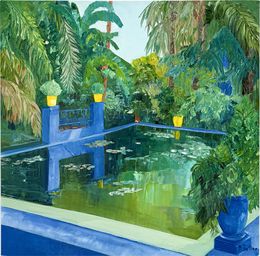 Painting, Bassin Majorelle IV, Agnès Tiollier