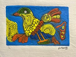 Print, L'oiseau multicilore, aquagravure, Corneille