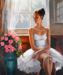 Painting, A ballerina at the window II, Serghei Ghetiu