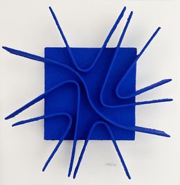 Painting, Calicots et pigments bleus, René Galassi