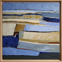 Painting, Méandres bleu et sable, Sophie Dumont