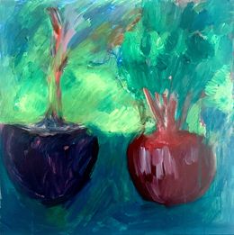 Painting, Trees. Terrace.  Lash green., Archil Chikhladze