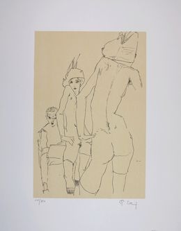 Print, Nu au Miroir / A Nude Model Before a Mirror - 1910, Egon Schiele